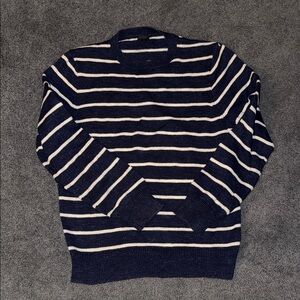 J. Crew Men's Sweater in Navy and White Stripes